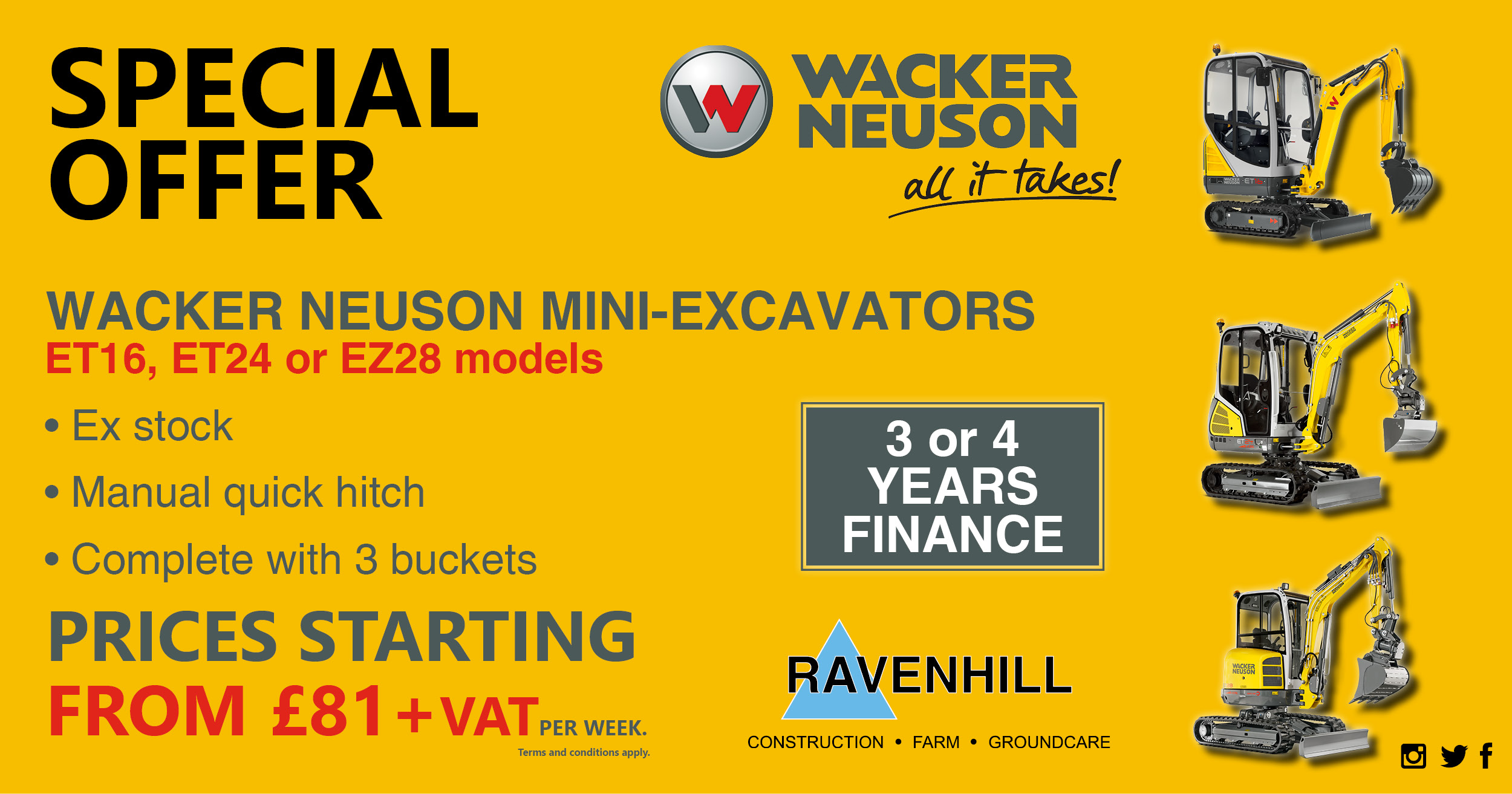 Wacker Neuson Excavator Web Banner Nov 2018